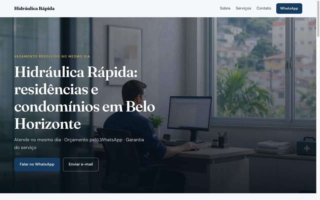 Site de exemplo: Hidráulica Rápida